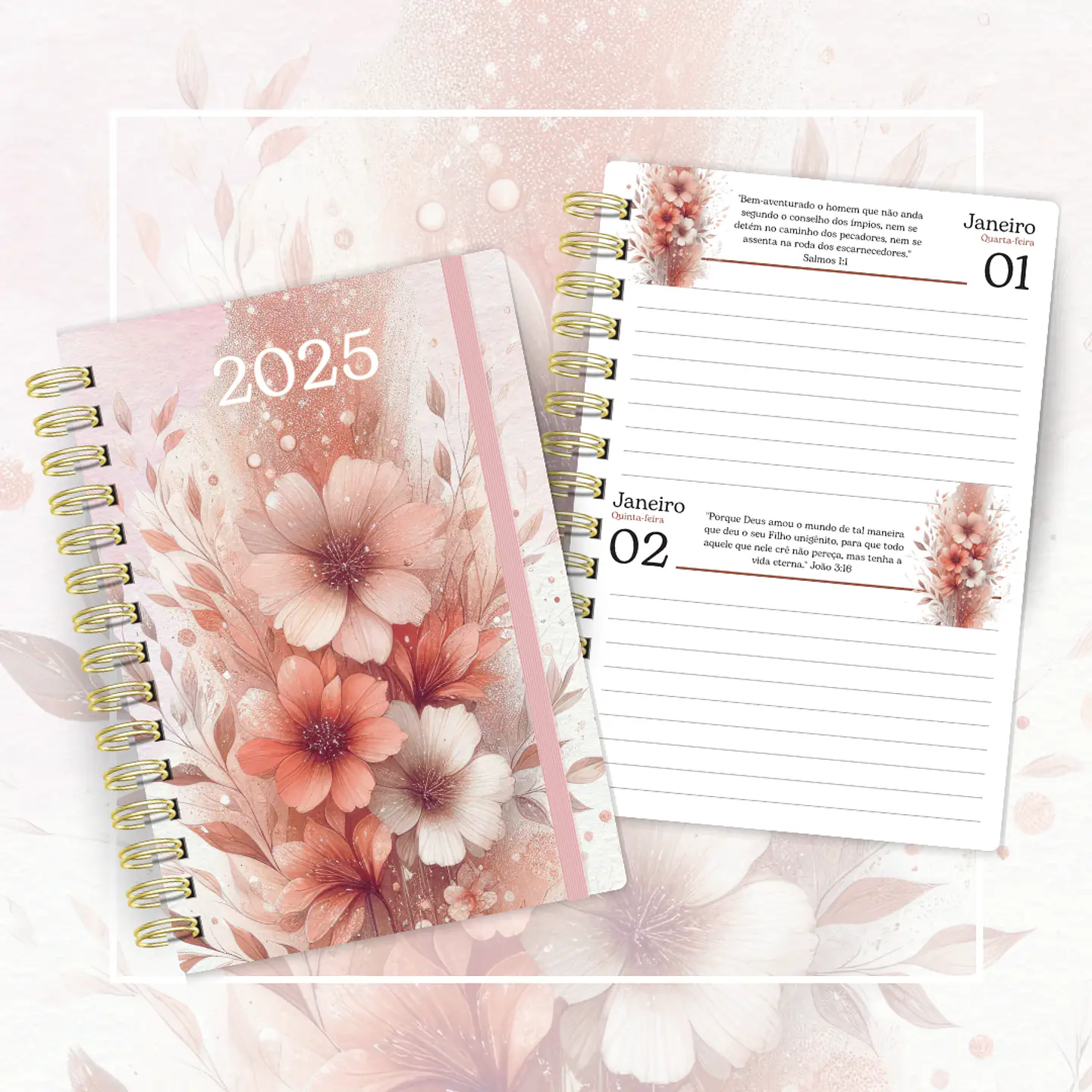 Arquivo Agenda Versículos 2025 Floral 2DPP - Cute Corte 7