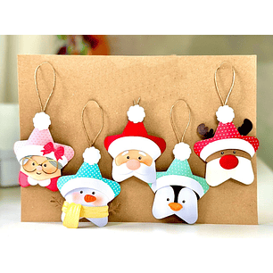 Arquivo de Corte Kit Pingentes Estrela Natal