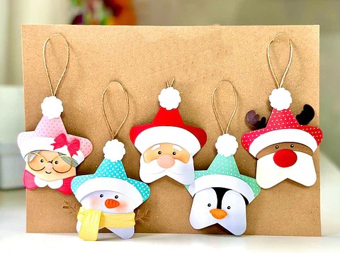 Arquivo de Corte Kit Pingentes Estrela Natal