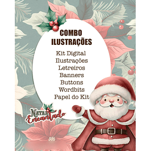 Kit Digital Natal Encantado Combo Ilustrações - Tita