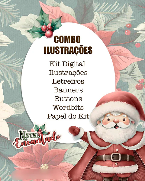 Kit Digital Natal Encantado Combo Ilustrações - Tita