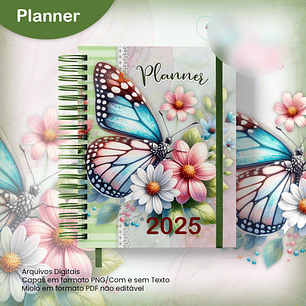 Arquivo Planner 2025 Datado A5 Borboleta Floral - JANA BICALHO