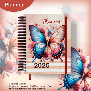Arquivo Planner 2025 Datado A5 Borboleta Floral - JANA BICALHO