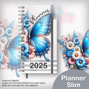 Arquivo Planner Slim 2025 A5 Borboleta Floral - JANA BICALHO