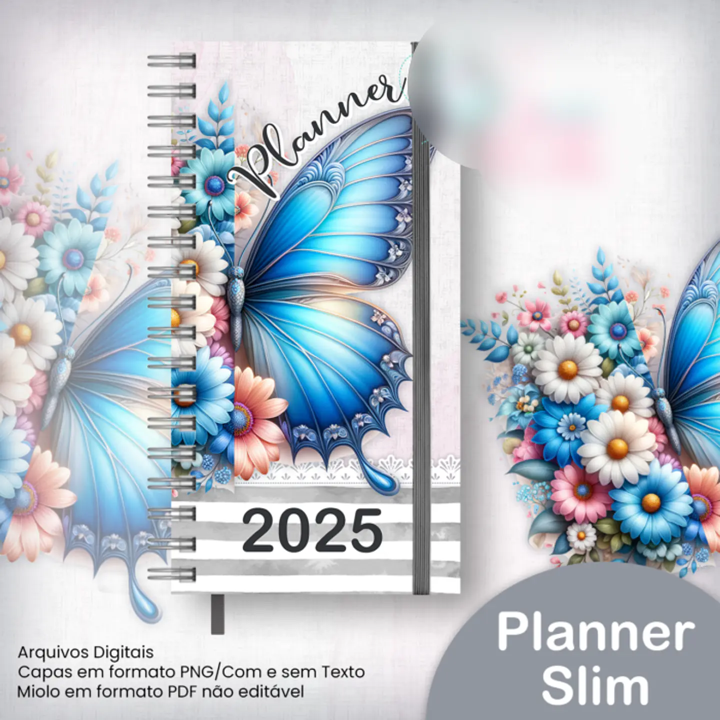 Arquivo Planner Slim 2025 A5 Borboleta Floral - JANA BICALHO 1