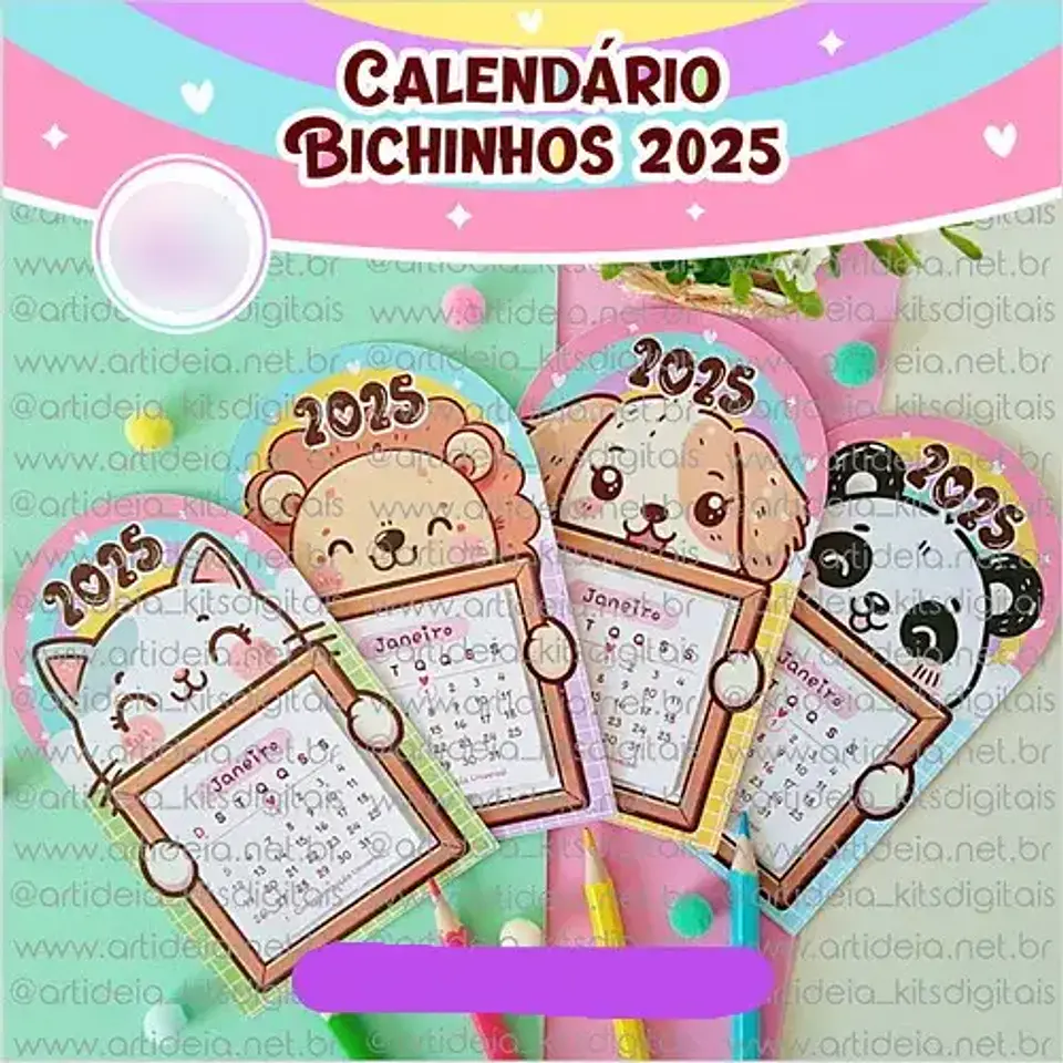 Arquivo Calendário Bichinhos 2025 - ART IDEIA 1