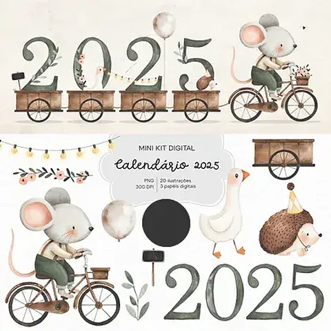 Kit Digital Calendário 2025 + Calendário - ESTUDIO 812