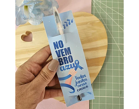  Arquivo Novembro Azul Card Caneta - Bella Ideia