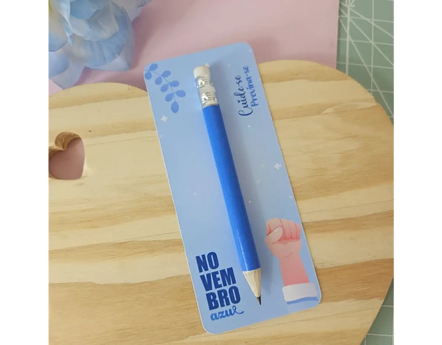 Arquivo Novembro Azul Card Mini Lápis - Bella Ideia 1