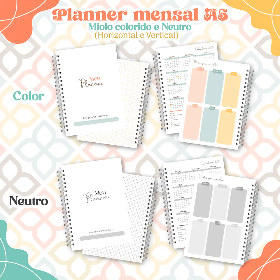 Arquivo Encadernação Combo Planejadores Permanentes - Madi 10
