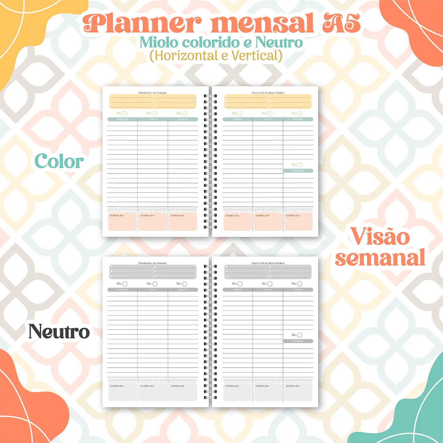 Arquivo Encadernação Combo Planejadores Permanentes - Madi 13