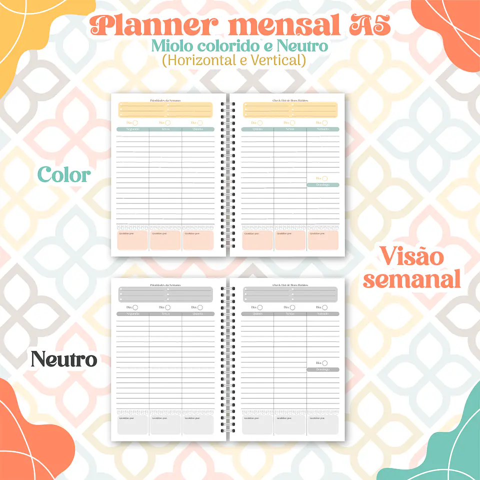 Arquivo Encadernação Combo Planejadores Permanentes - Madi 13