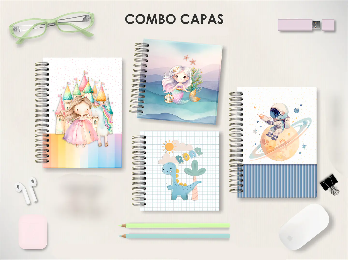 Arquivo Combo Capas Infantis - Moldes da Lê 1