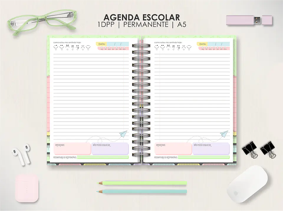 Arquivo Agendas Escolares Permanentes - Moldes da Lê 5