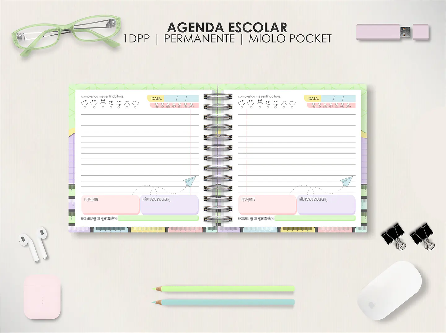 Arquivo Agendas Escolares Permanentes - Moldes da Lê 2