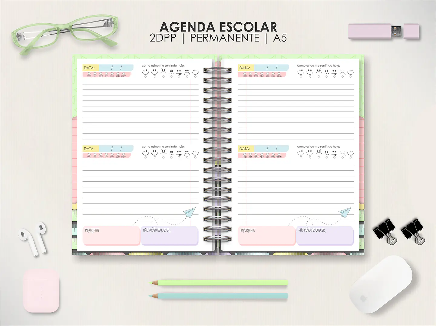 Arquivo Agendas Escolares Permanentes - Moldes da Lê 4