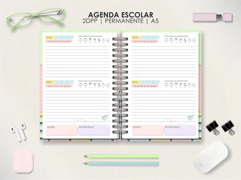 Arquivo Agendas Escolares Permanentes - Moldes da Lê 4
