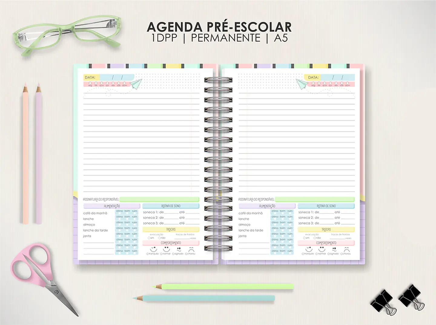Arquivo Agendas Escolares Permanentes - Moldes da Lê 6