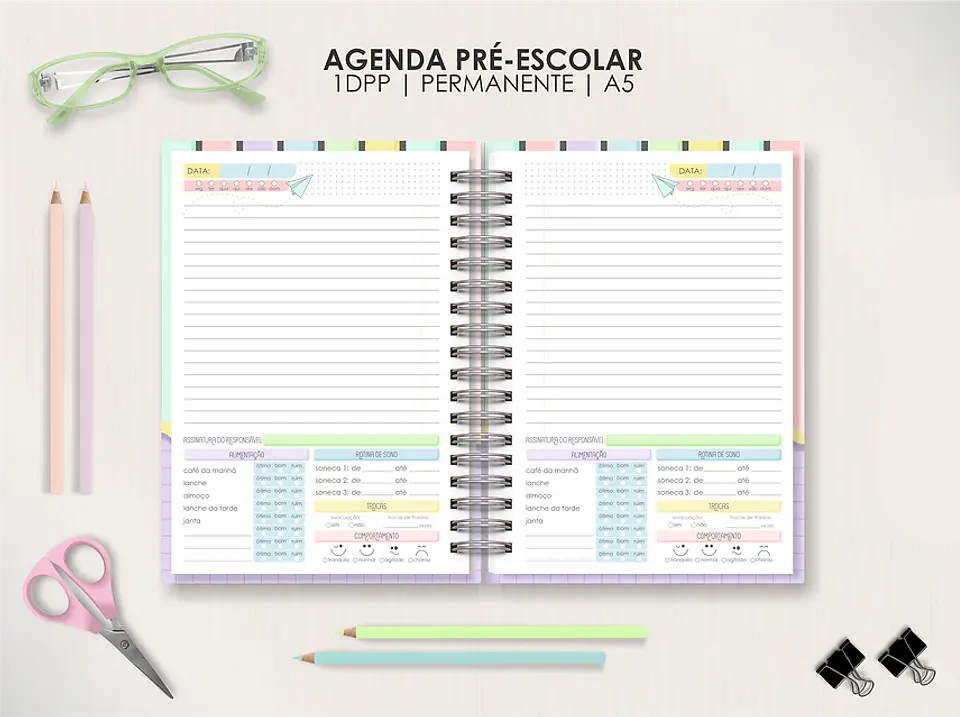 Arquivo Agendas Escolares Permanentes - Moldes da Lê 6