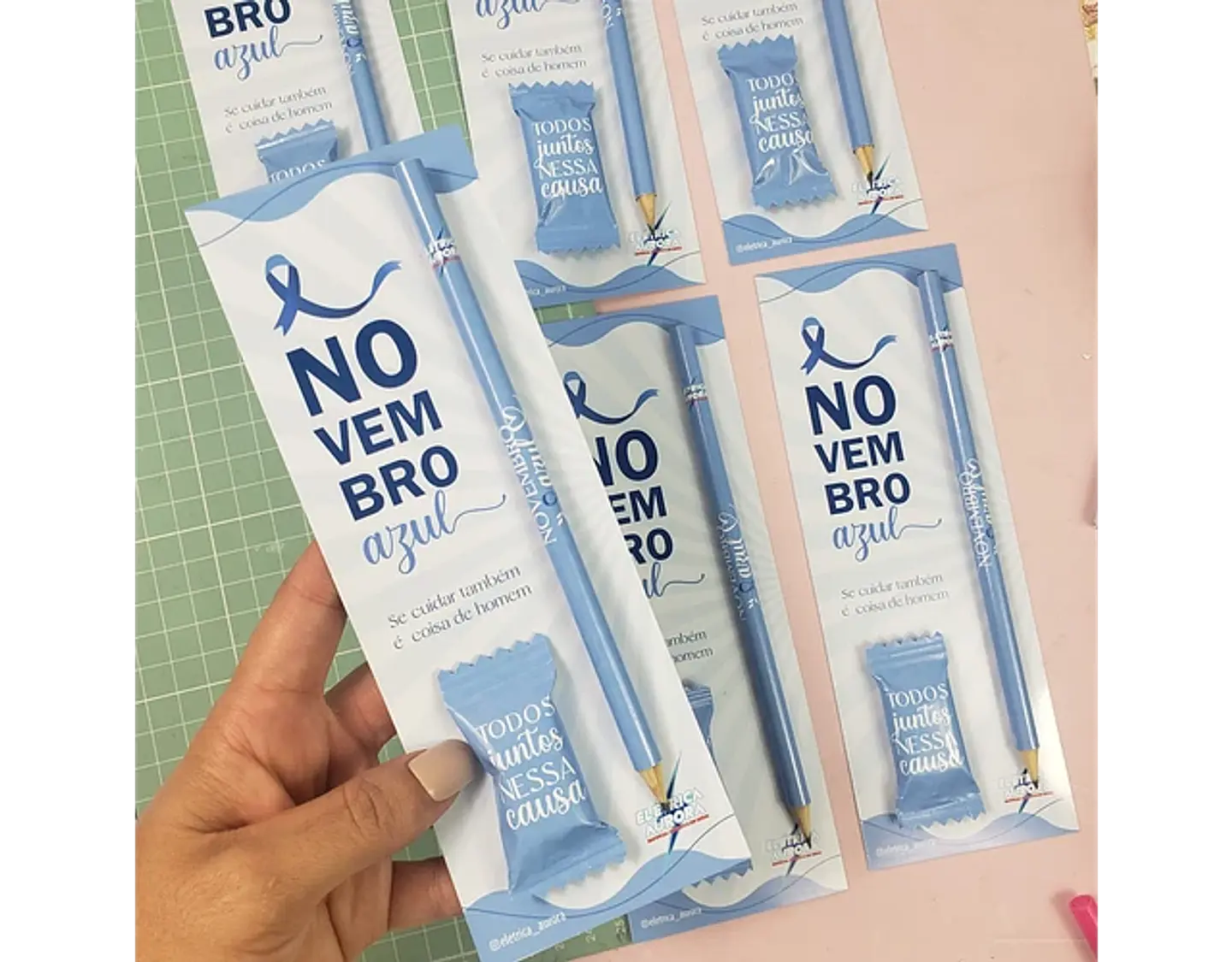 Arquivo Novembro Azul Card Lápis e Balinha - Bella Ideia 1