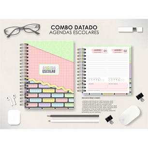 Arquivo Agendas Escolares Permanentes - Moldes da Lê