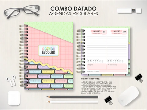 Arquivo Agendas Escolares Permanentes - Moldes da Lê