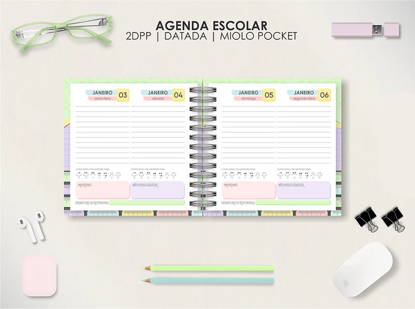 Arquivo Agendas Escolares Permanentes - Moldes da Lê 4