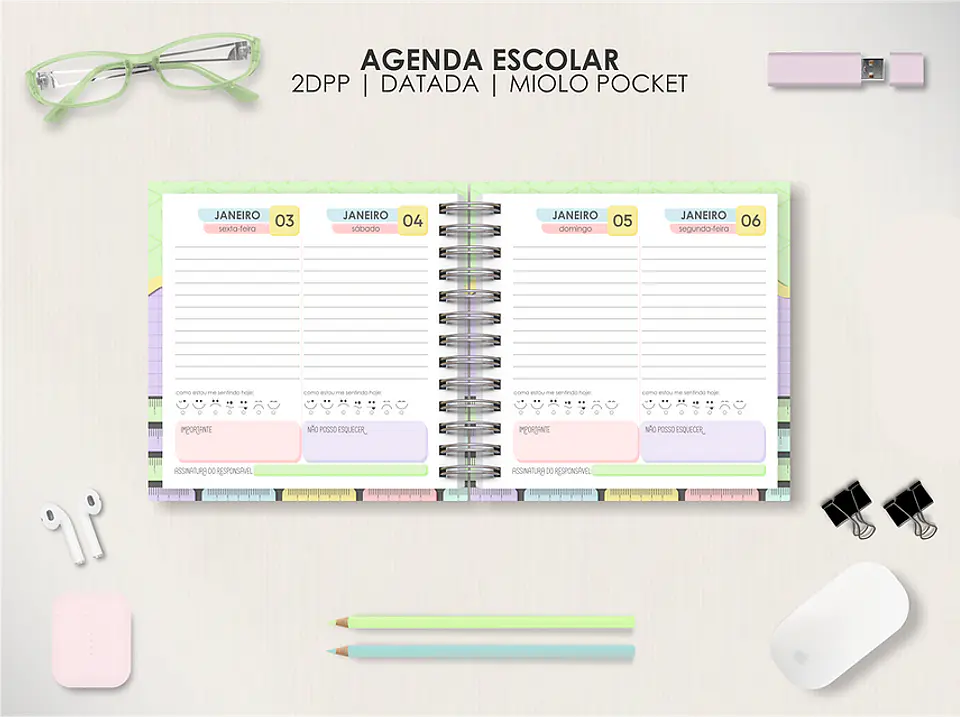 Arquivo Agendas Escolares Permanentes - Moldes da Lê 4