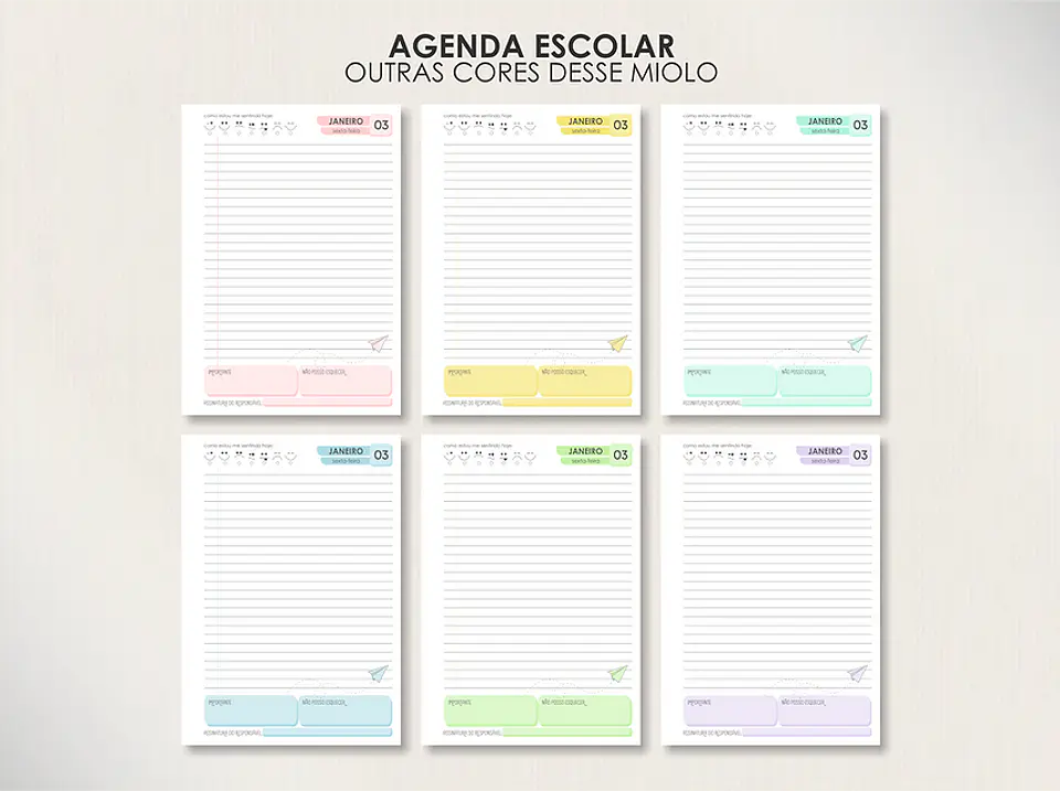 Arquivo Agendas Escolares Permanentes - Moldes da Lê 5