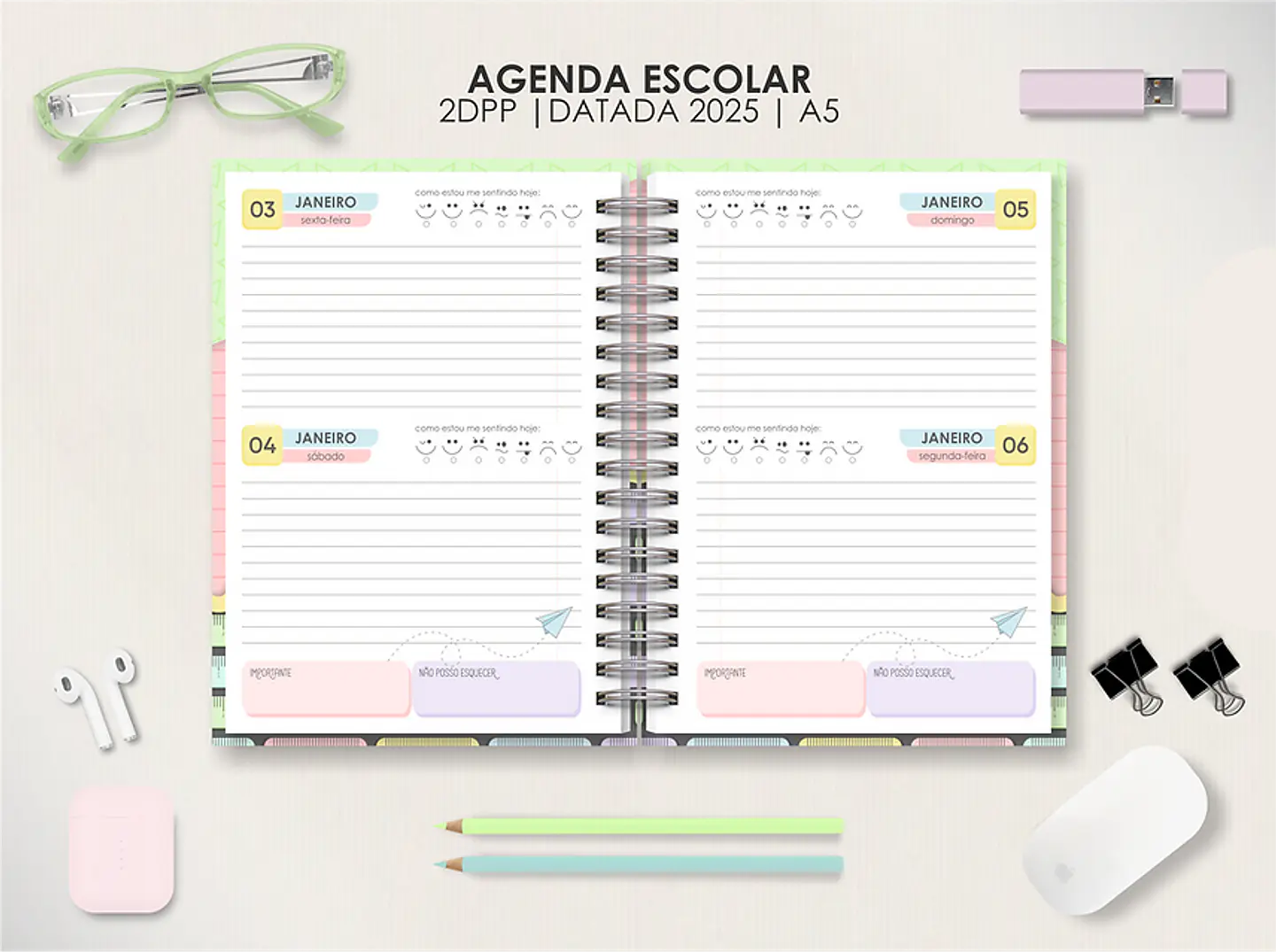 Arquivo Agendas Escolares Permanentes - Moldes da Lê 3