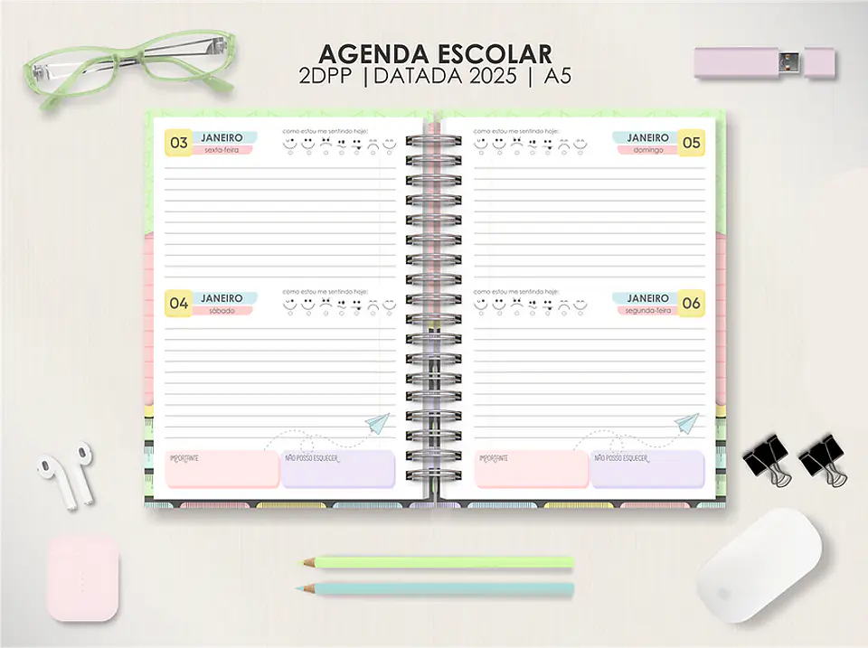 Arquivo Agendas Escolares Permanentes - Moldes da Lê 3