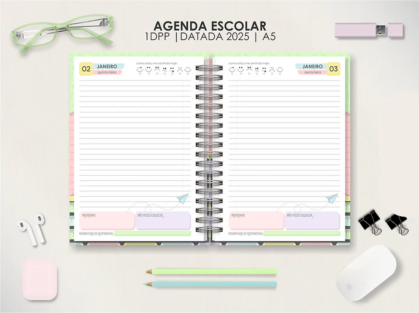 Arquivo Agendas Escolares Permanentes - Moldes da Lê 7