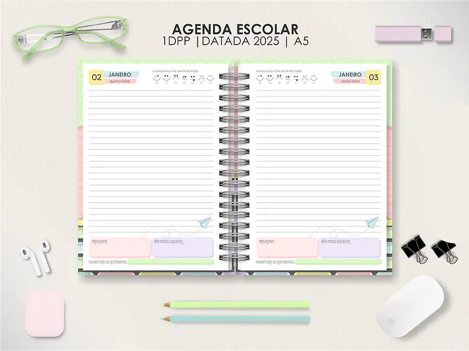 Arquivo Agendas Escolares Permanentes - Moldes da Lê 7