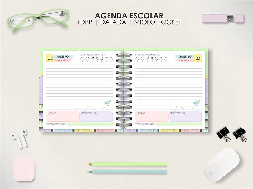 Arquivo Agendas Escolares Permanentes - Moldes da Lê 2