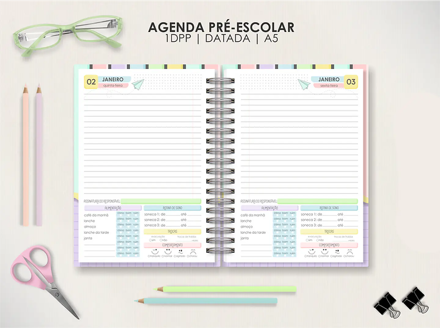 Arquivo Agendas Escolares Permanentes - Moldes da Lê 6