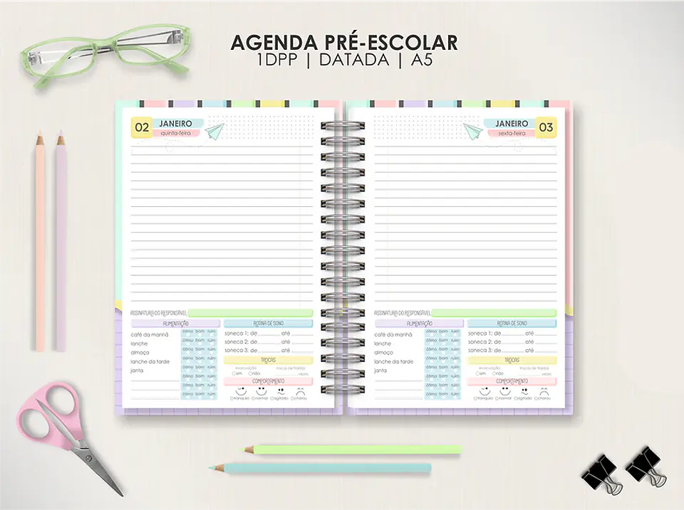 Arquivo Agendas Escolares Permanentes - Moldes da Lê 6