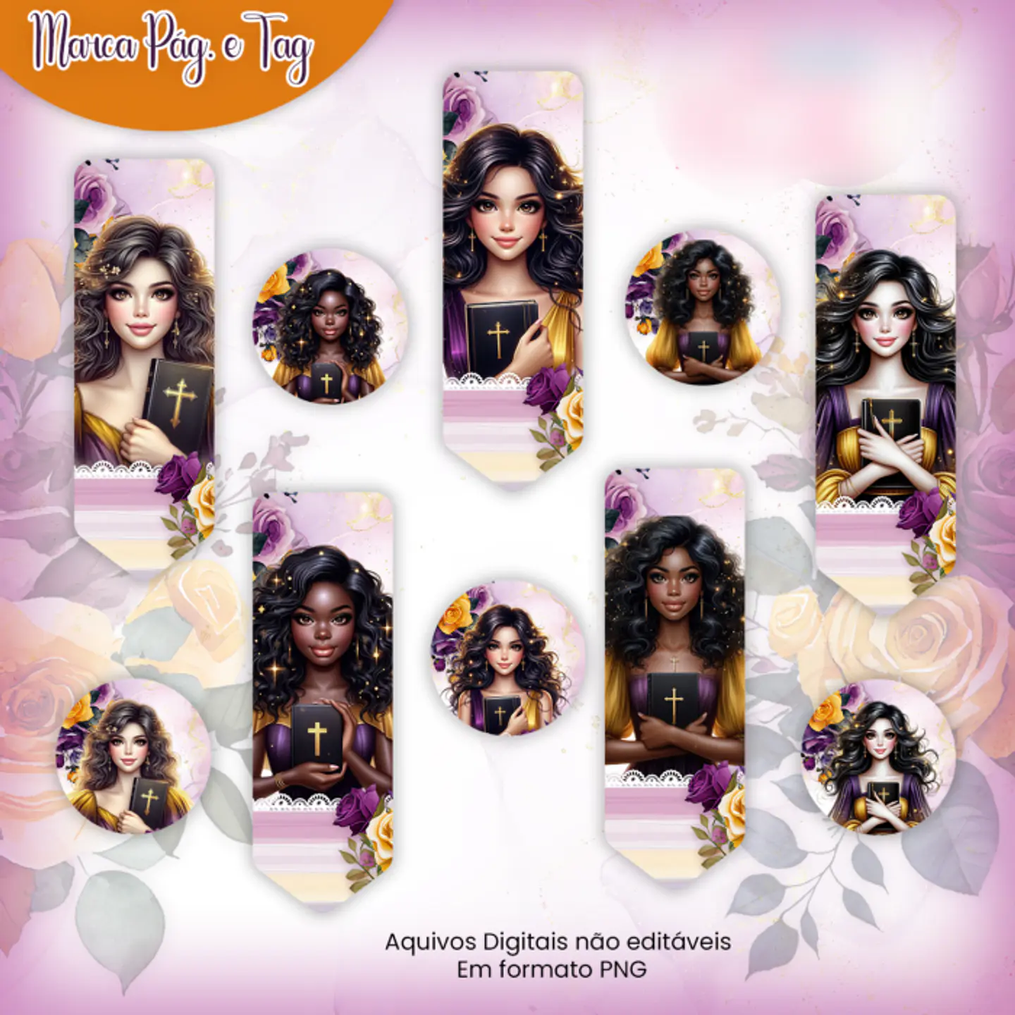 Arquivo Combo Marca Páginas e Tags Coleção Cristã - Jana Bicalho 1