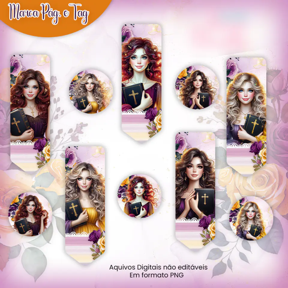 Arquivo Combo Marca Páginas e Tags Coleção Cristã - Jana Bicalho 2