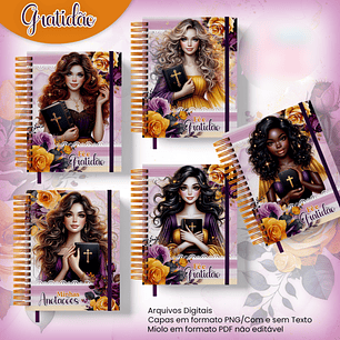 Arquivo Caderno Gratidão A5 Coleção Cristã - Jana Bicalho