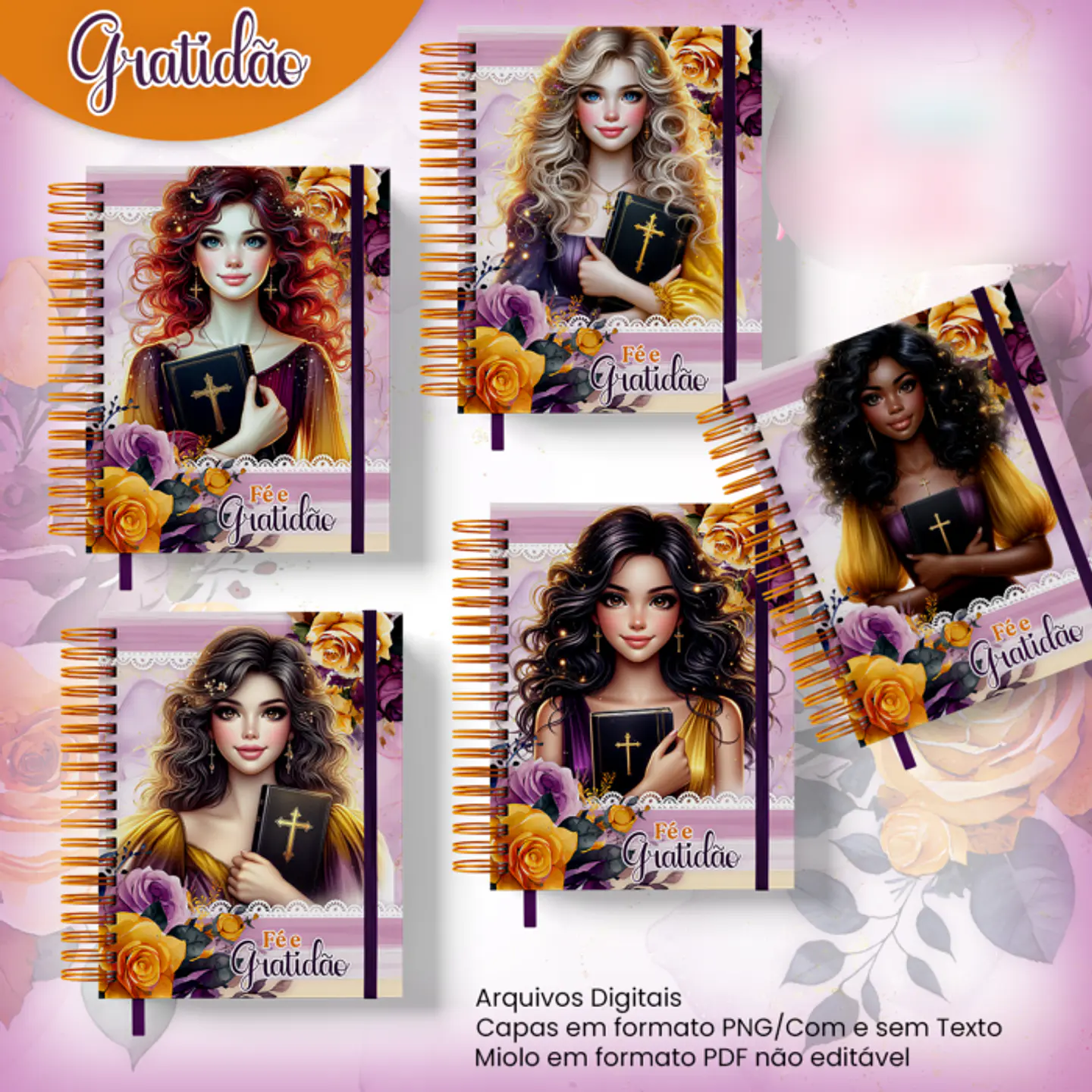 Arquivo Caderno Gratidão A5 Coleção Cristã - Jana Bicalho 2