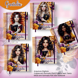 Arquivo Caderno Gratidão A5 Coleção Cristã - Jana Bicalho