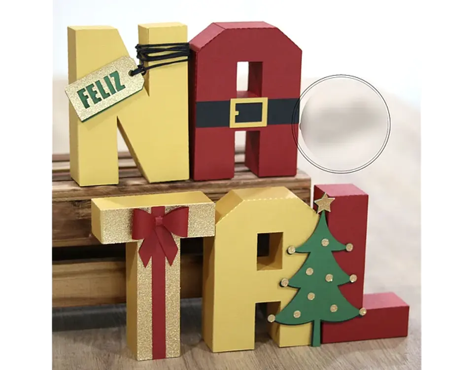 Arquivo Natal Máscara para Letras 3D - Nilmara 1