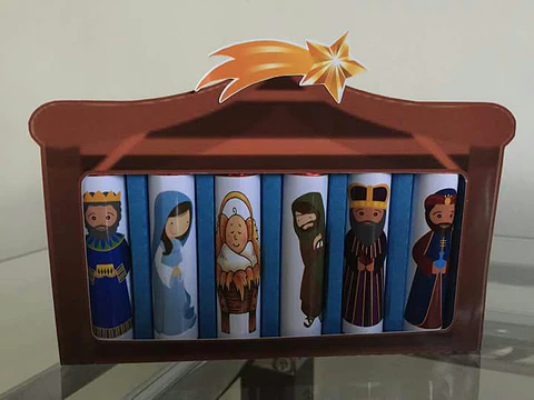 Arquivo de Corte Caixa Presépio Batom Natal