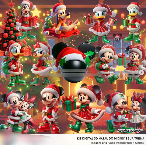 Kit Digital Natal Turma do Mickey - Fanddy 