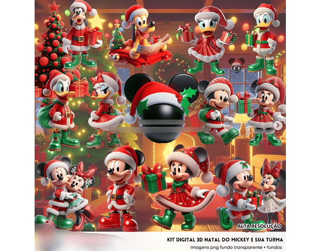 Kit Digital Natal Turma do Mickey - Fanddy 