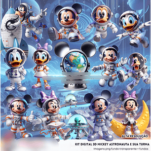 Kit Digital Mickey Astronauta - Fanddy