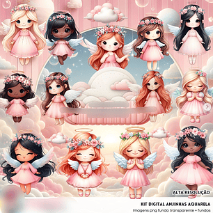 Kit Digital Bailarina Aquarela - Fanddy