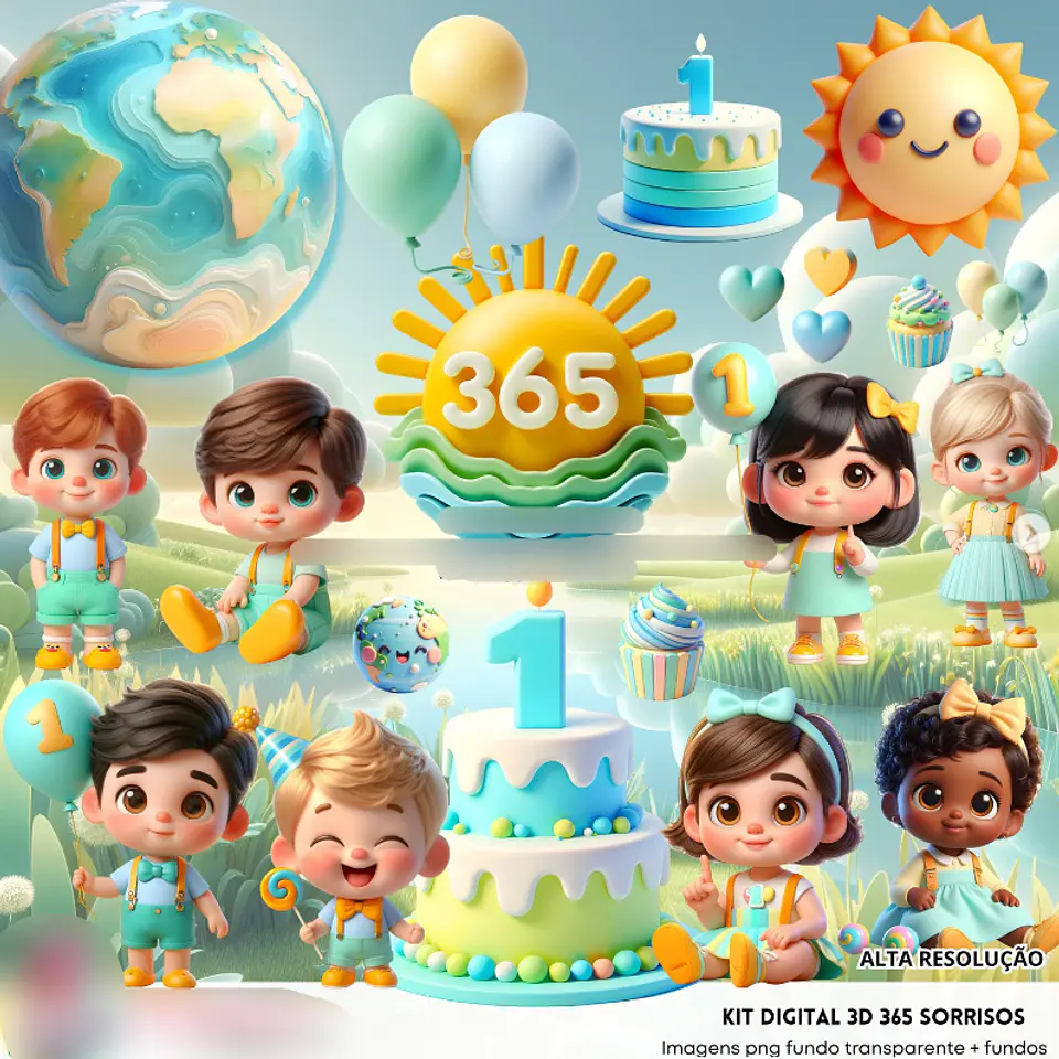 Kit Digital 365 Sorrisos Mascotes - Fanddy 1