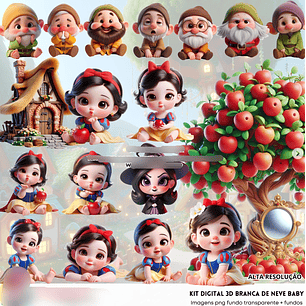 Kit Digital Branca de Neve Baby - Fanddy