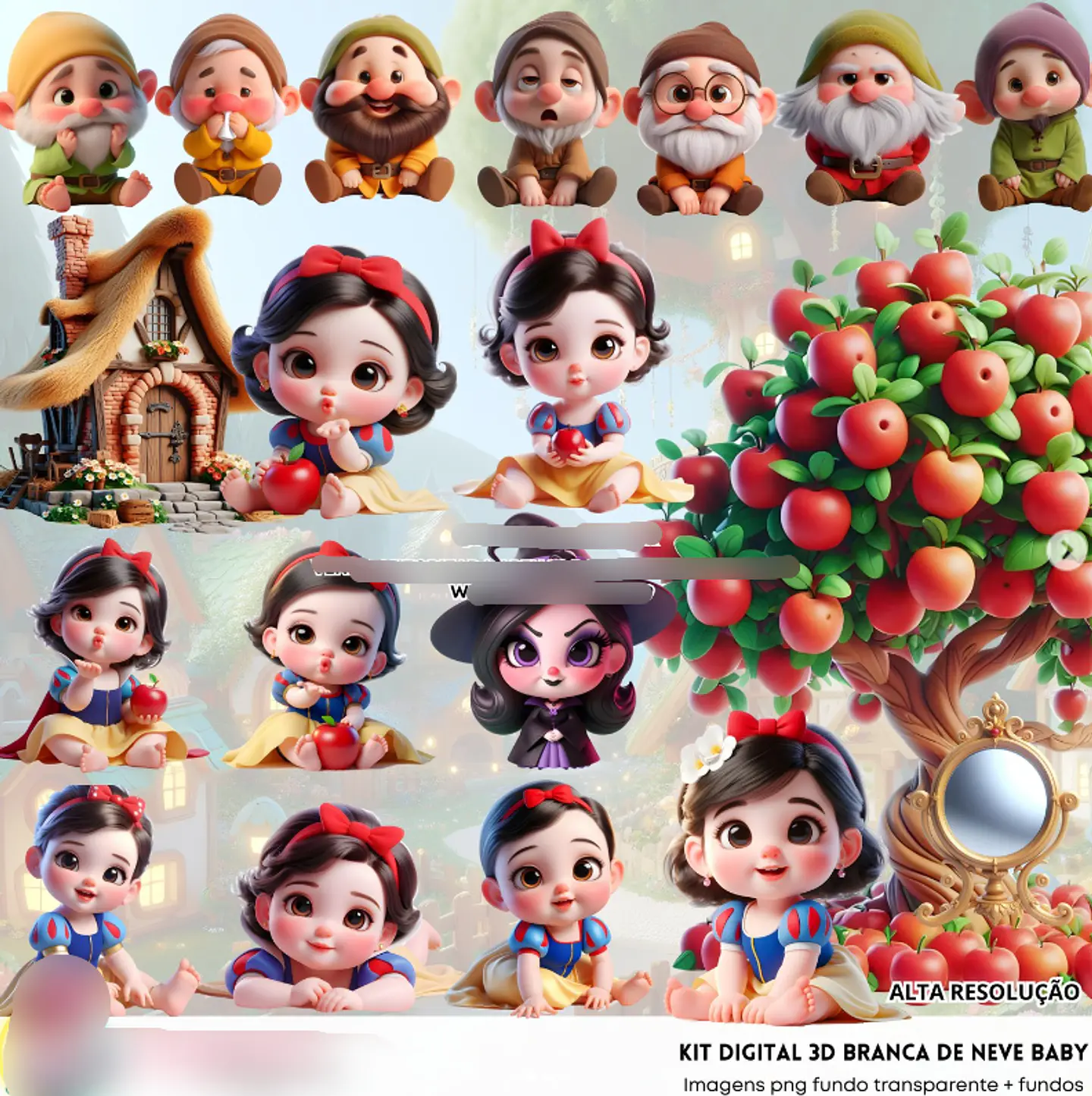 Kit Digital Branca de Neve Baby - Fanddy 1
